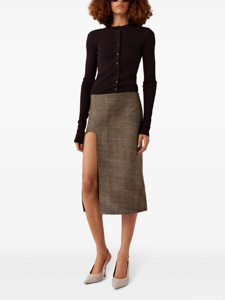 Affordable side-slit tweed McCartney Stella Women skirt midi 0824
